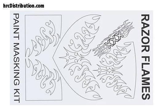 XM039L XXX Main Spray Maske - Razor Flames Lackierschablone