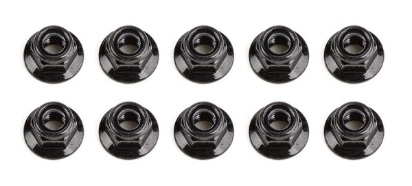 25945 Asso M5 Locknuts, flanged, black