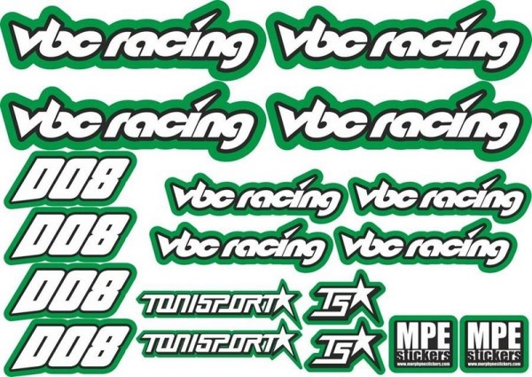 ToniSport VBC D08 Precut Sticker Sheet - Green
