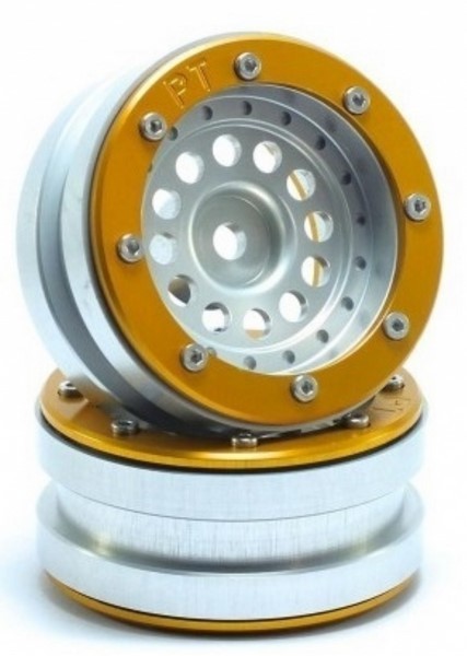 Absima Beadlock Wheels PT-Bullet Silber/Gold 1.9