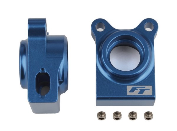 92270 Asso RC10B74.1 FT Rear Hubs, blue aluminum