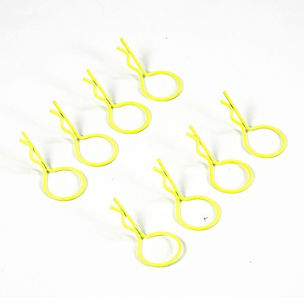 FLUORESCENT YELLOW LARGE CLIPS (8)