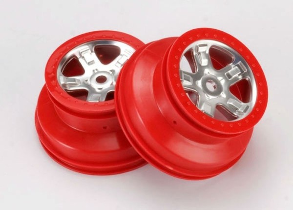 5972A Traxxas Wheels SCT satin Chrome Red