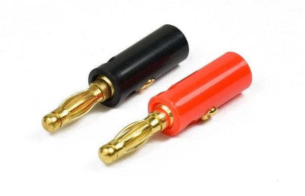 229507 / 11200 MODSTER Bananenstecker rot/schwarz 4mm Goldkontaksteckern