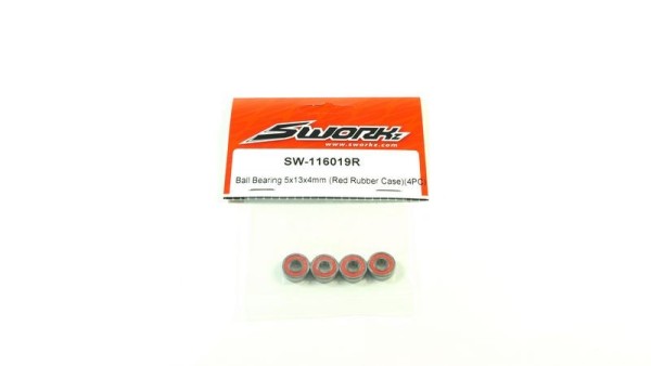 SW116019R SWORKz Ball Bearing 5x13x4mm RED Rubber