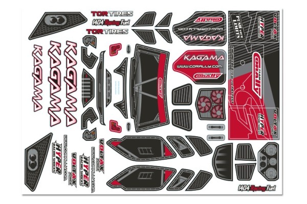 Team Corally Body Decal Sheet Kagama Red
