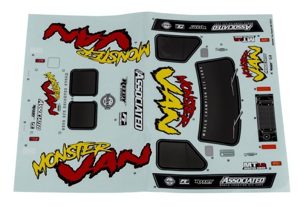 Team Associated MT12 Monster Van Decal Sheet