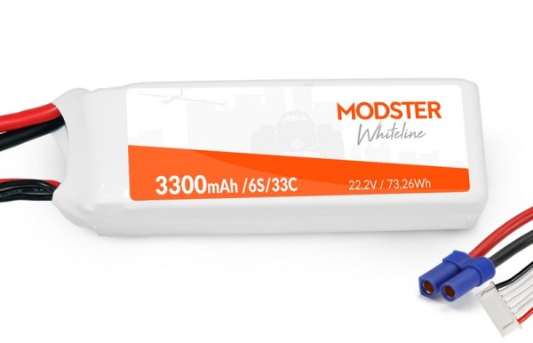 101247 / MD11724 LiPo Pack 6S 22,2V 3300 mAh 30C (EC5) MODSTER WhiteLine