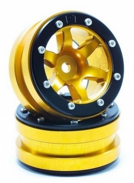 Absima Beadlock Wheels PT-Wave Gold/Schwarz 1.9