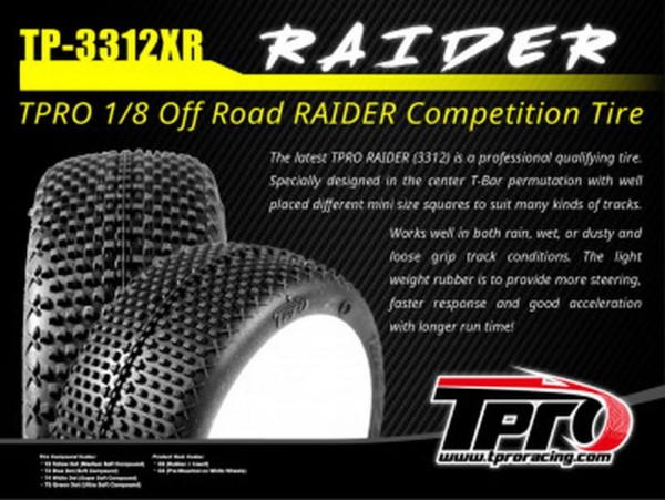 TPRO 1/8 Buggy RAIDER - XR Soft T3 - Weiss - Dish