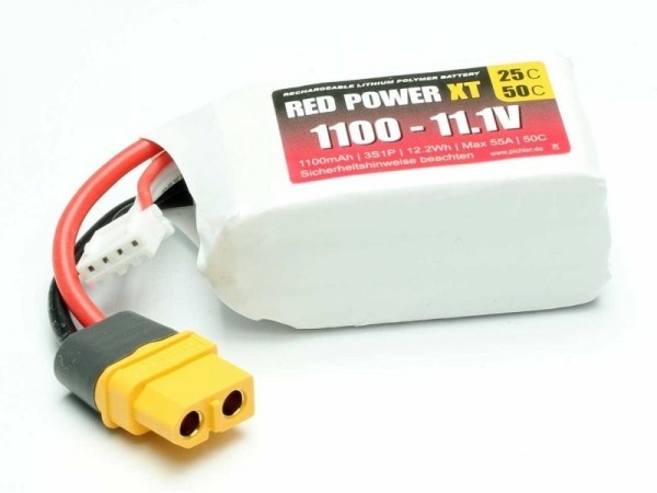 15411 LiPo Akku RED POWER XT 1100 - 11.1V XT60