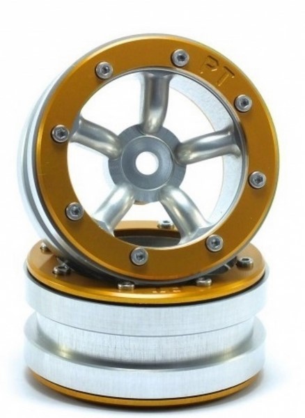 Absima Beadlock Wheels PT-Safari Silber/Gold 1.9