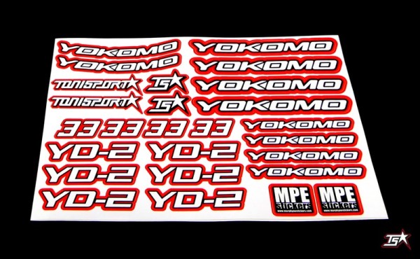 ToniSport Yokomo YD-2 Precut Sticker Sheet - Red