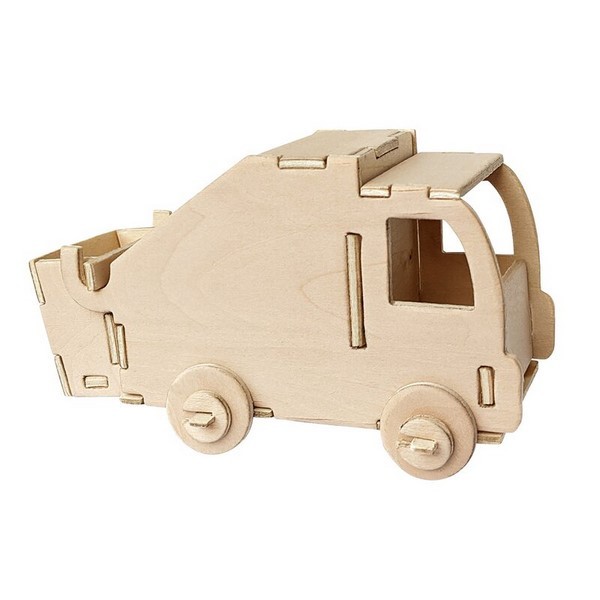 SIVA TOYS Holzbausatz Müllwagen 21-Teilig