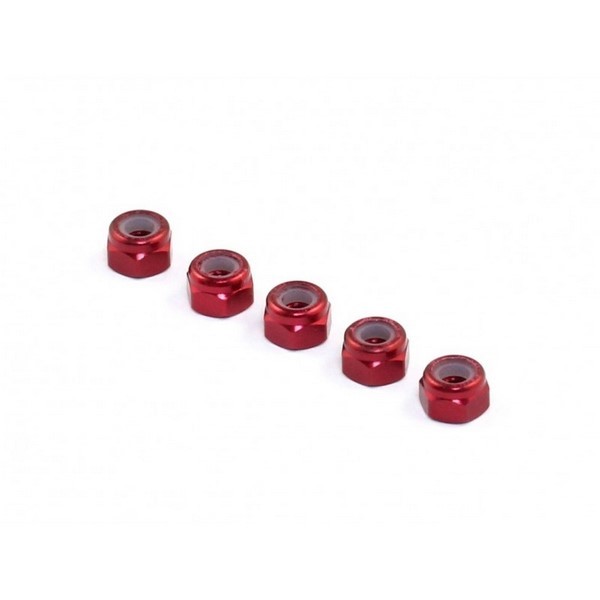 510049 Roche Alu M3 Locknut, Red, 5 pcs