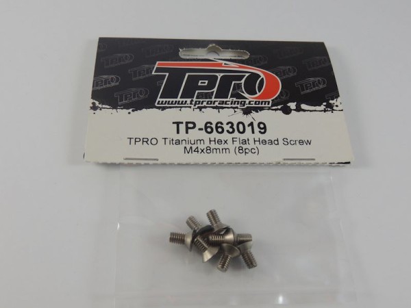 663019 TPRO Titanium Senkkopfschraube M4x8mm (8pc)