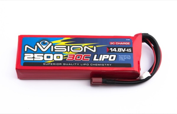 1814 nVision LiPo 4s 14.8V 2500 30C - Deans T-Plug