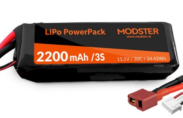 126480 / 10152 MODSTER LiPo Pack 3S 11.1V 2200 mAh 30C (Deans) PowerPack