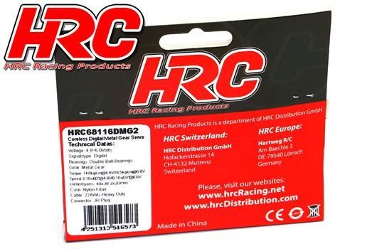 HRC 68116DMG2 ervo - Digital - 40x38.3x20mm / 52g - 16kg/cm - Metal Gear - Waterproof - Double Ball