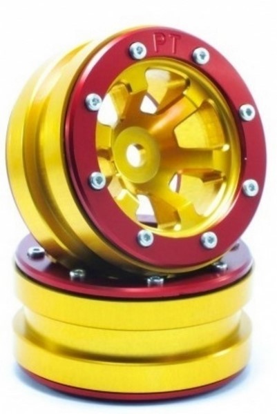Absima Beadlock Wheels PT-Claw Gold/Rot 1.9