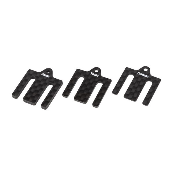 92438 Asso RC10B7 FT Front Bulkhead Shims Kohlefaser