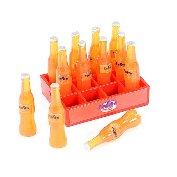 FASTRAX 1/10 Scale Getränkekasten mit Flaschen Orange Fanta