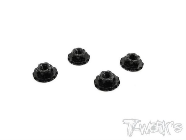 T-Work´s Alu Large-contact Serrated Flanged Nut M4