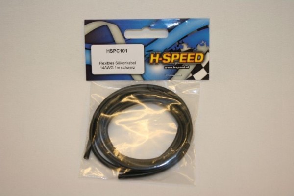 H-Speed flexibles Silikonkabel 14AWG 1m Black