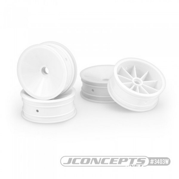 JConcepts Mono - RC10, RC10B2, RC10B3 2.2" front wheel (white) - 4pc Buggy Felgen vorne