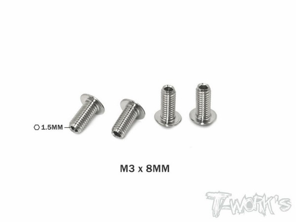 T-Work`s 64 Titanium Madenschrauben M3 x 8,0mm (4)