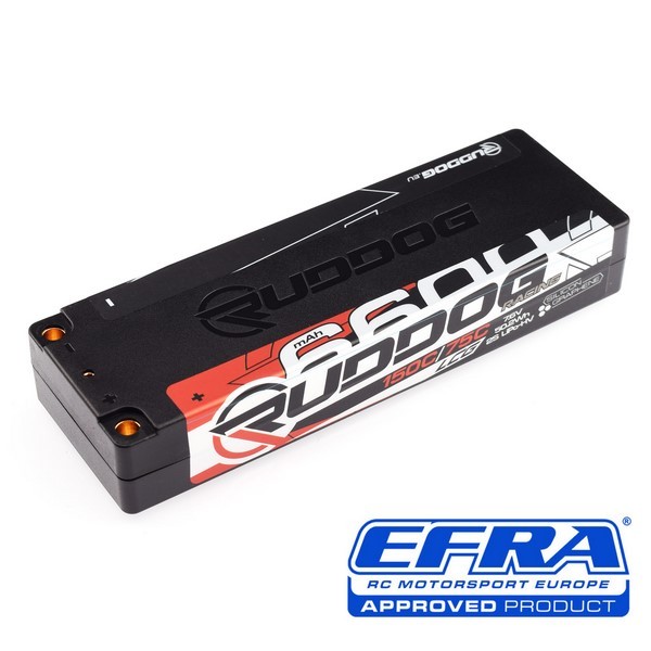 RUDDOG Lipo 6600mAh 150C/75C 7.6V LCG - 5mm