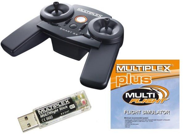 Multiplex MULTIflight PLUS Flugsimulator Set mit Fernsteuerung Mode 1 +3