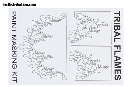 XM055L XXX Main Spray Maske - Tribal Flames Lackierschablone
