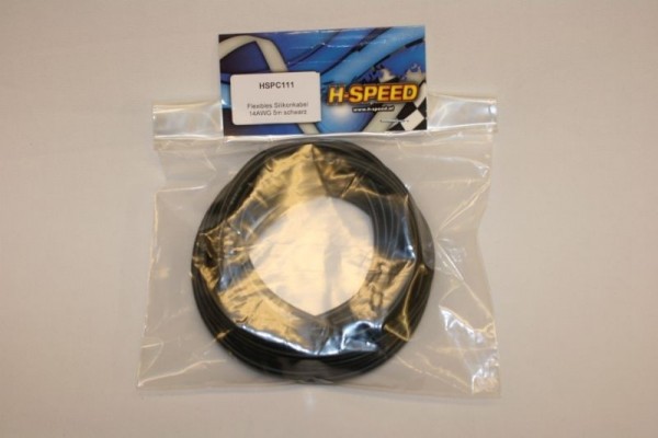 H-Speed flexibles Silikonkabel 14AWG 5m Black