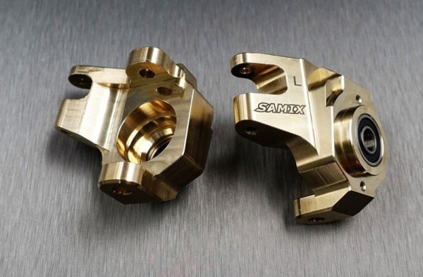 Samix SCX6 brass heavy steering knuckle (gold colo