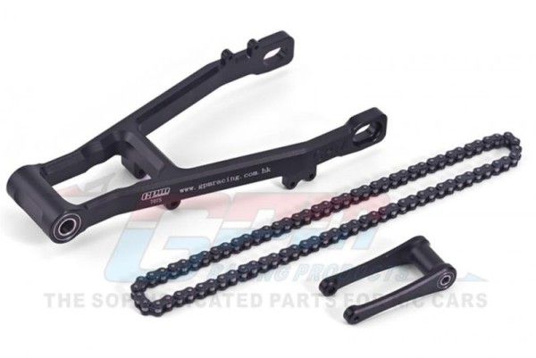 GPM ALU Schwingarm verlängert (+30mm) mit Kette Schwarz Losi PROMOTO-MX