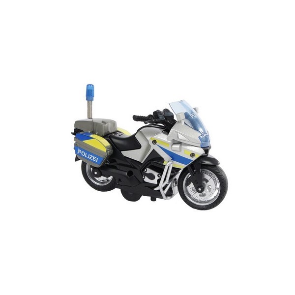 SIVA TOYS Polizeimotorrad Rückzug + Licht + Sound 13cm