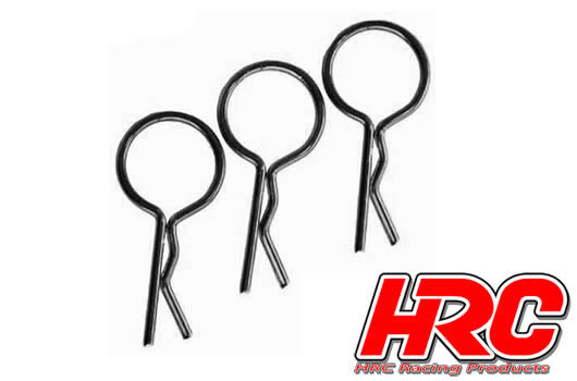 HRC Racing Karosserieklammern - 1/10 - Kurz - Klein Kopf - Schwarz (1