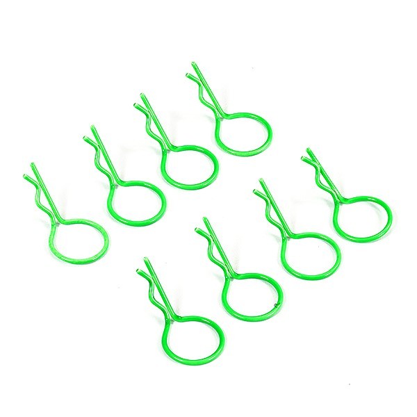 FLUORESCENT GREEN LARGE CLIPS (8)
