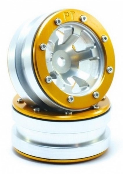 Absima Beadlock Wheels PT-Claw Silber/Gold 1.9