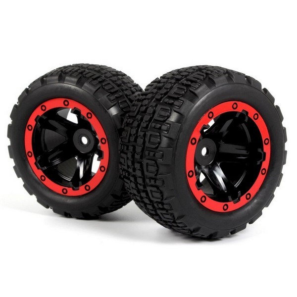 540196 Blackzon Slyder ST Kompletträder Reifen 1/16 - Black/Red