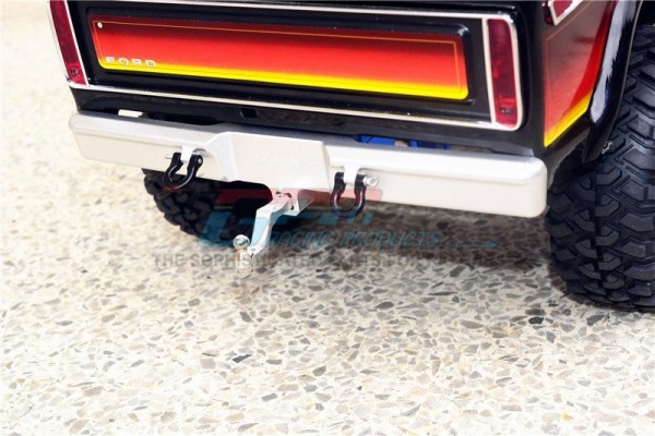 GPM ALU Bumper Hinten mit D-Ringen und Anhängerkupplung Schwarz Traxxas TRX-4 Ford Bronco 1979 2021