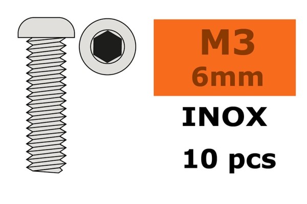 GF0203-001 Linsen-Kopfschraube M3X6 Inox (10)