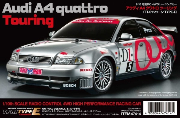 Tamiya 1/10 RC Audi A4 Quattro Touring TT01E Tourenwagen Baukasten