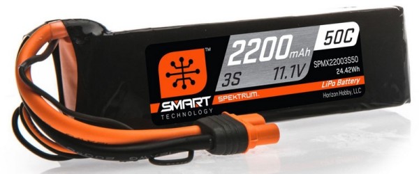 Spektrum 2200mAh 3S 11.1V 50C Smart LiPo Battery