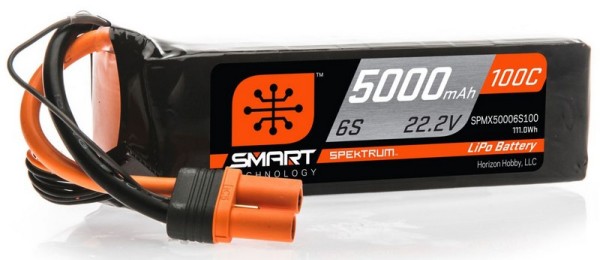 Spektrum 5000mAh 6S 22.2V 100C Smart LiPo Battery