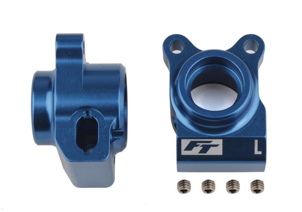 91877 Asso RC10B6.3 FT Rear Hubs, blue aluminum