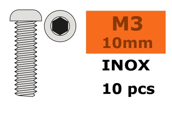 GF0203-003 Linsen-Kopfschraube M3X10 Inox (10)