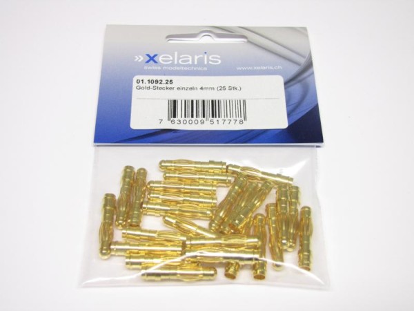 Xelaris Gold-Stecker einzeln 4mm (25)