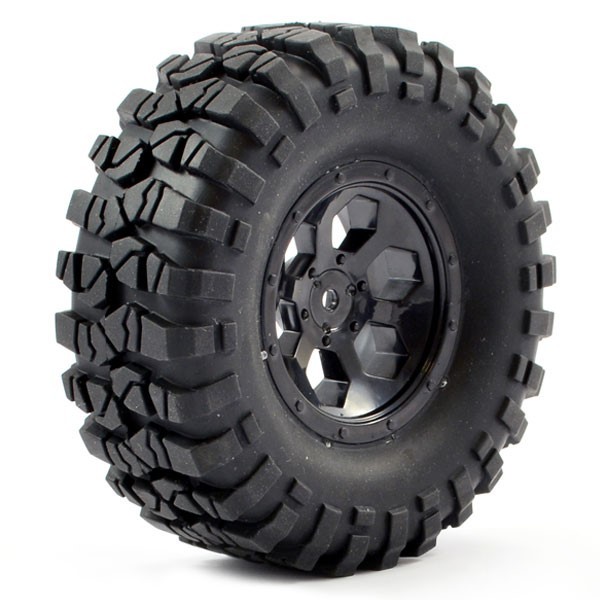 FTX OUTBACK 1/10 MOUNTED TYRE BLACK (2)